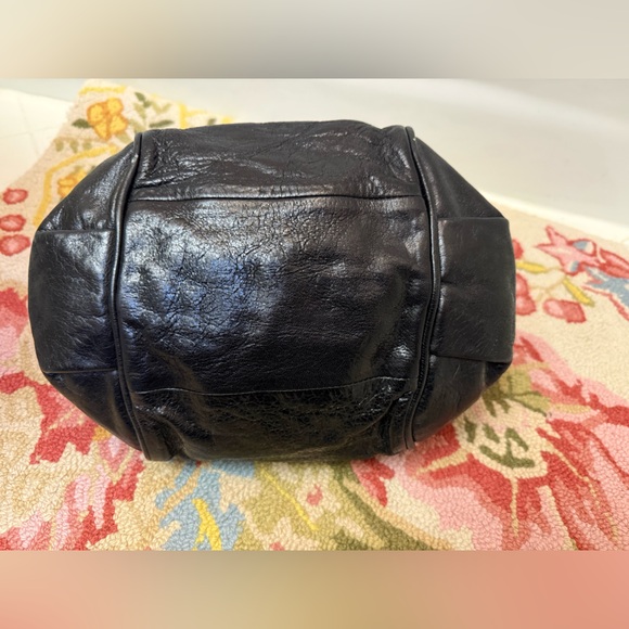 Vintage CHLOE Ethel Satchel Bag in Black Tumbled Lambskin Leather Black - Picture 9 of 14